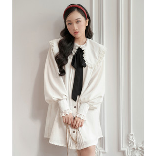 KIOBI – (Tặng phụ kiện) Đầm Camelia kiểu sơ mi, dáng xòe, tay phồng, gài nút, vải linen thun
