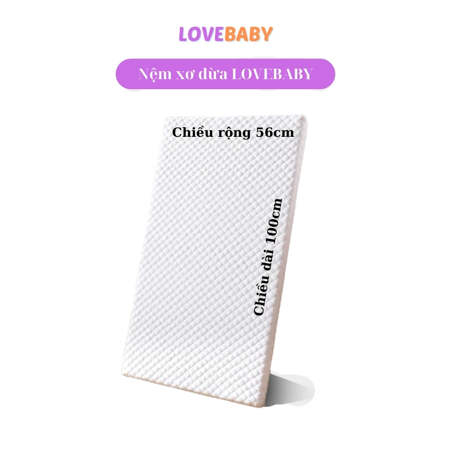 Nệm xơ dừa Lovebaby cho bé nằm nôi cũi - 100% xơ dừa tự nhiên - Thoáng mát - Đệm cũi cho bé L04