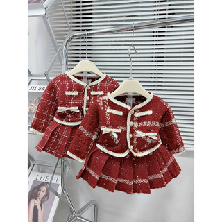 sét dạ đỏ cho bé gái mặc Tết