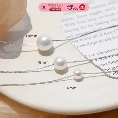Dây Chuyền Xuyên Tâm Ngọc Trai Bạc 925 Trẻ Trung, Xinh Xắn, Tinh Tế - Ngọc Trai Trường Thịnh