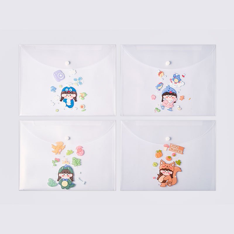 Túi đựng tài liệu A4 động vật dễ thương, đồ dùng học tập cho bé E1429