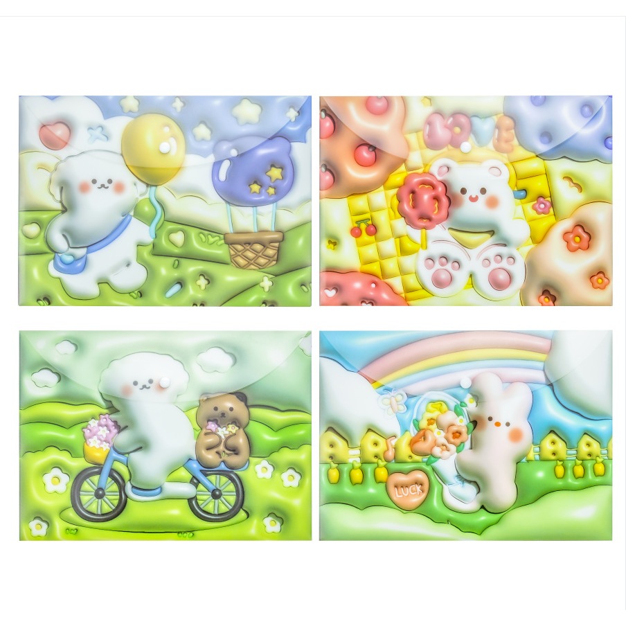 Túi đựng tài liệu A4 động vật dễ thương, đồ dùng học tập cho bé E1429