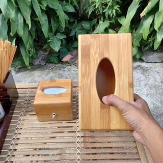 Hộp đựng giấy bằng gỗ tre xuất khẩu