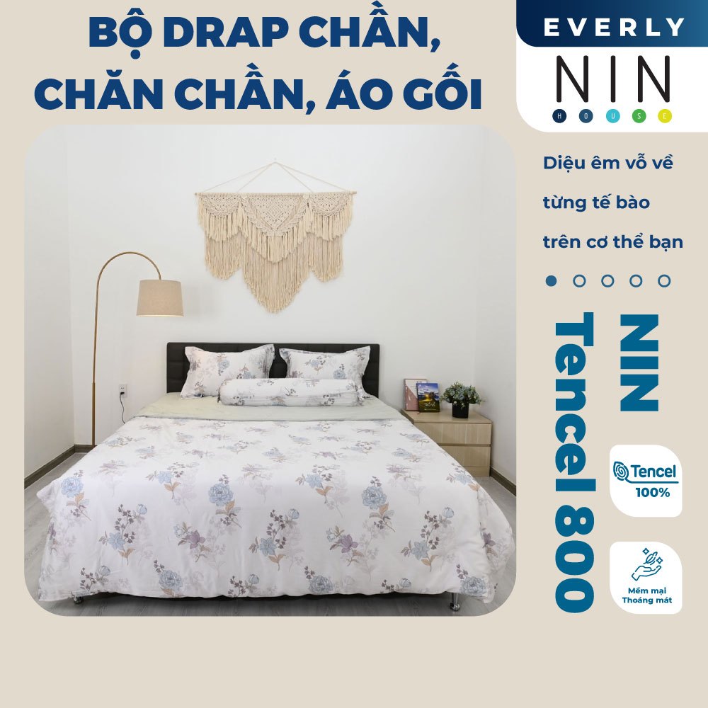 Bộ 6 món drap CHẦN, áo gối kèm mền NIN Tencel 800 - Everly