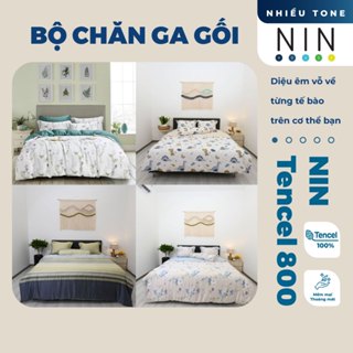 Bộ 6 món drap , áo gối kèm mền chần NIN Tencel 800 (nhiều màu sắc)