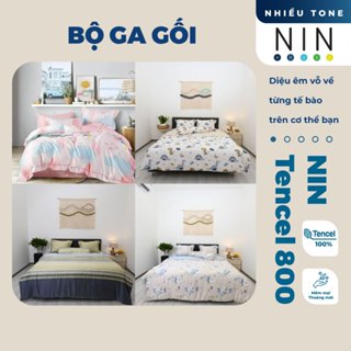 [BLACK FRIDAY]  Bộ 5 món NIN House ga giường, áo gối Tencel 800 nhiều kích cỡ, nhiều màu sắc (không kèm mền)