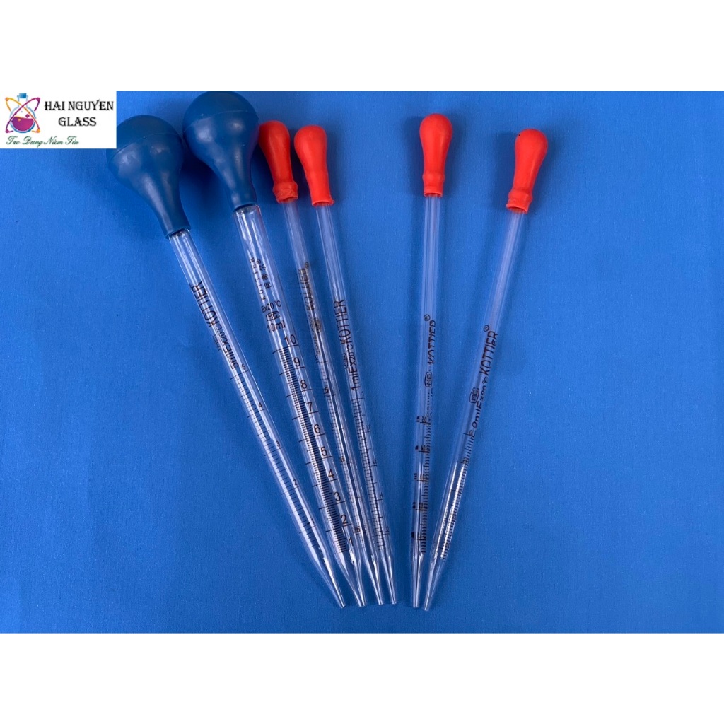 Ống hút nhỏ giọt bằng thủy tinh chia vạch ( Ống pipet thủy tinh ) 0.5 ml - 1 ml - 2 ml - 3 ml - 5 ml - 10 ml