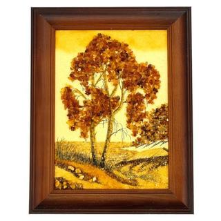 Tranh đá hổ phách “Landscape no.22” Luxury Gift chất liệu Đá tự nhiên Hổ Phách kích thước 20×26 cm sang trọng