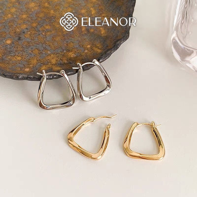 Bông tai nữ chuôi bạc 925 Eleanor Accessories hình học khuyên tai basic phụ kiện trang sức 4844