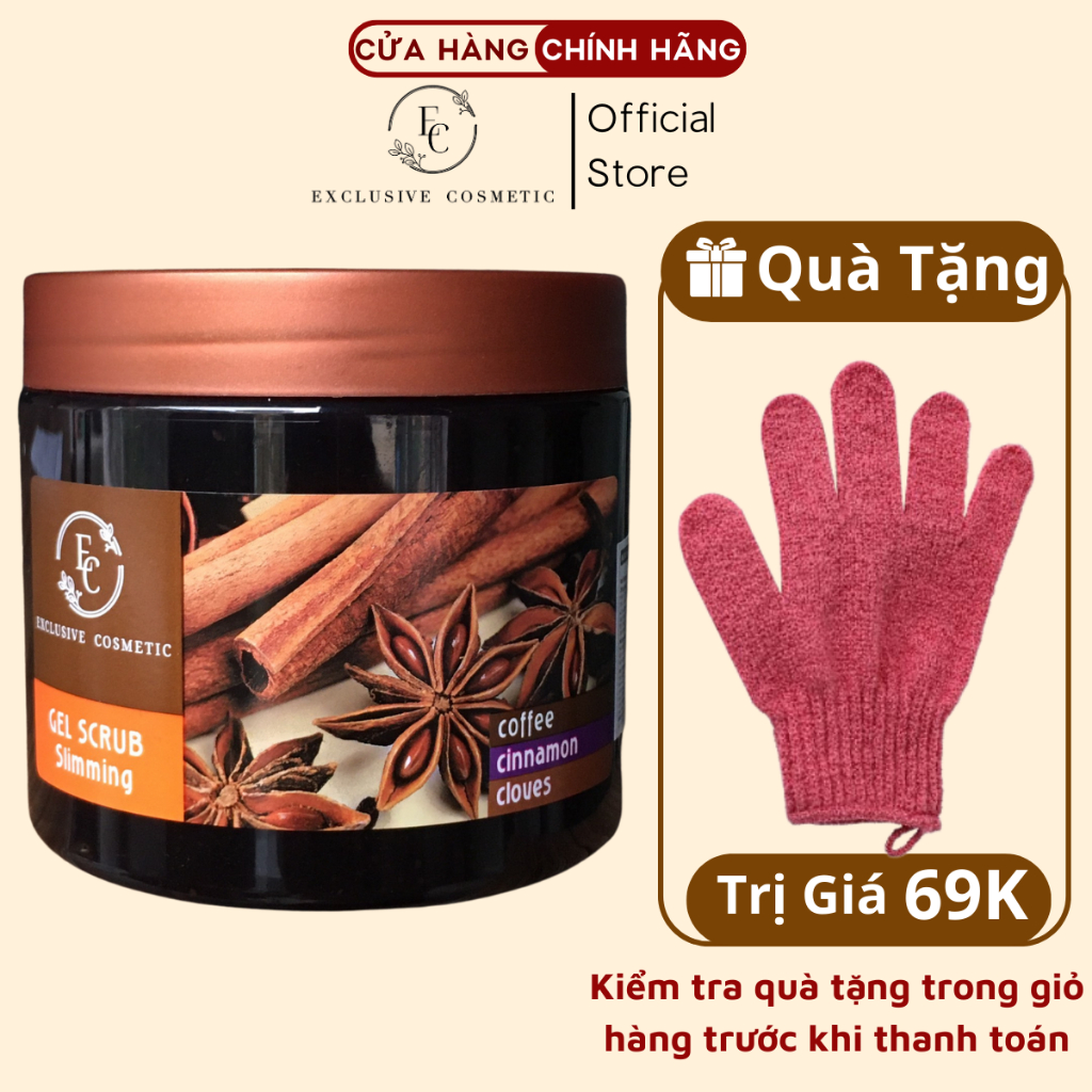 Tẩy Tế Bào Chết Exclusive Cosmetic Tẩy Da Chết Body Mềm Mịn Da Giảm Viêm Lỗ Chân Lông Quế Hồi Coffee  380g