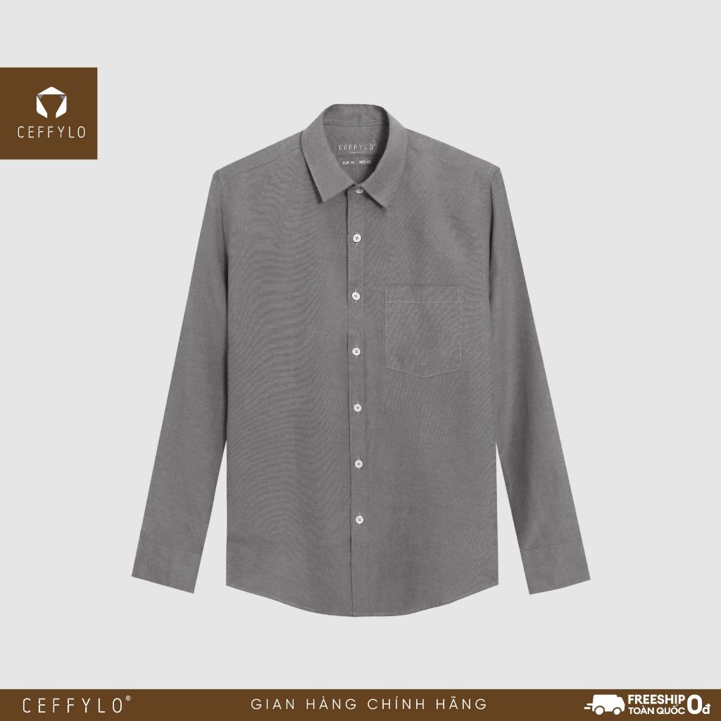 Áo Sơ Mi Nam Dài Tay Trơn Oxford Ceffylo Màu Xanh Rêu Thoáng Mát Form Slimfit Thoáng Mát Thấm Hút Mồ Hôi Tốt Thời Trang
