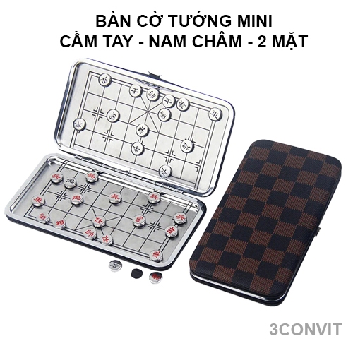 Bộ cờ tướng nam châm mini 2 mặt thiết kế nhỏ gọn bỏ túi - Bàn cờ tướng mini