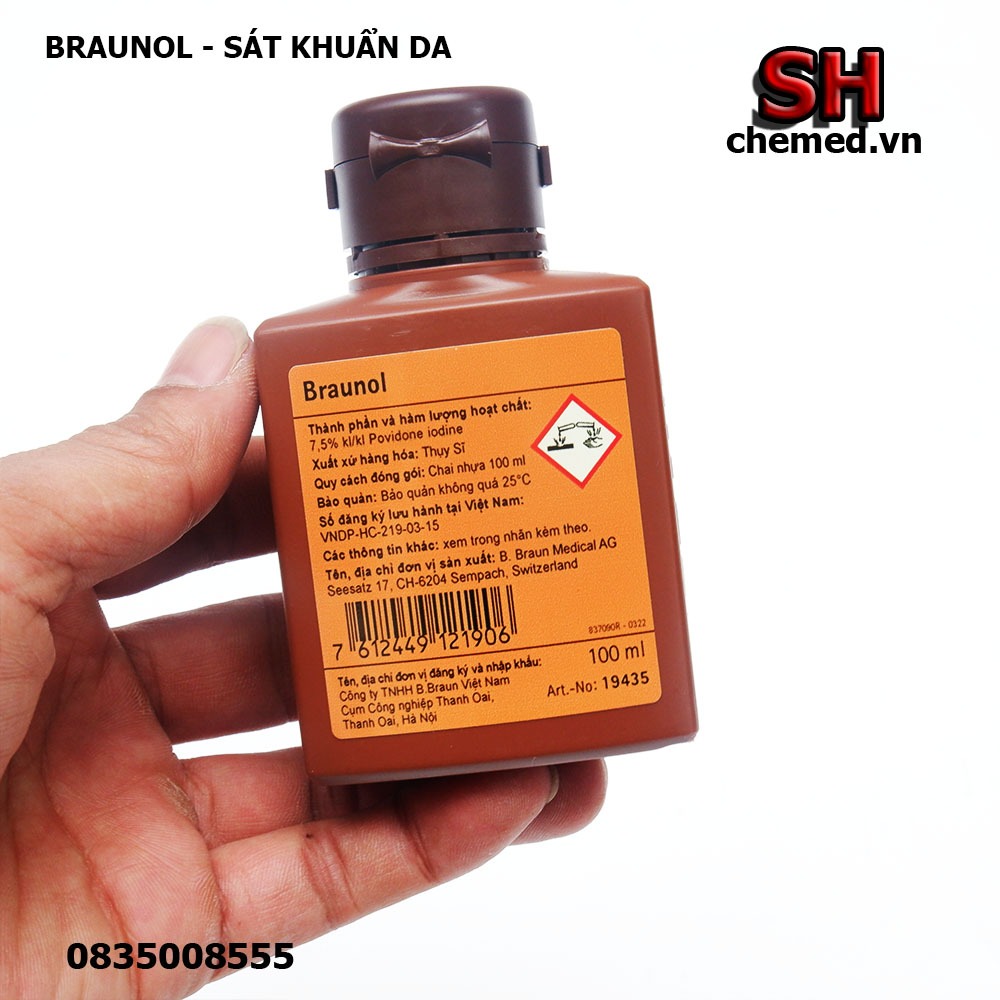Dung dịch sát khuẩn da trước phẫu thuật Braunol - dung dịch B-Braun thuốc đỏ