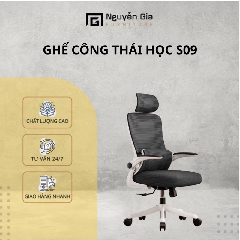Ghế xoay công thái học 2 lưng đỡ cột sống mạnh hơn , tay gập linh hoạt,kiểu dáng hiện đại đẹp mắt