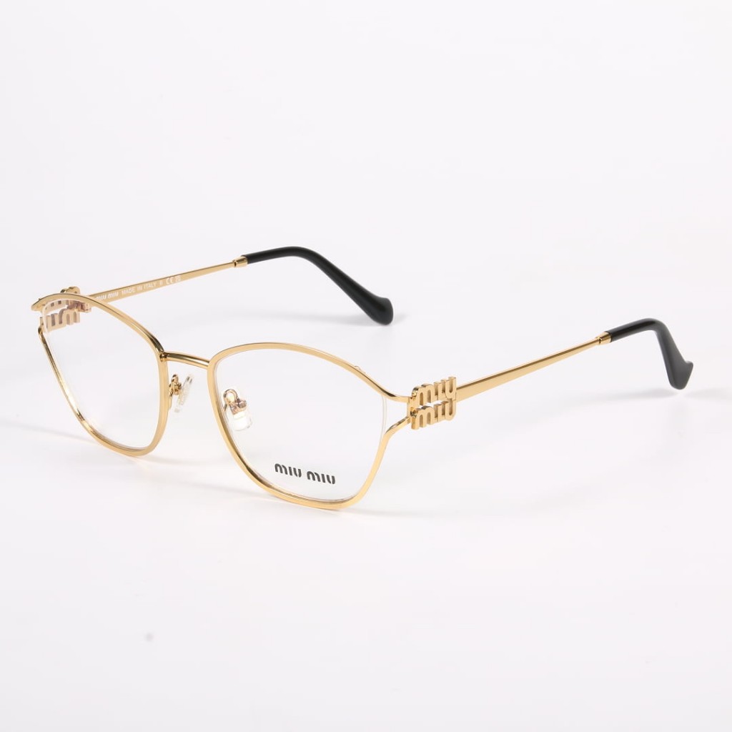 Kính Mắt Nữ thời trang Cao Cấp Miu Miu Eyeglasses MU 53UV 5AK1O1 Màu Vàng Gold