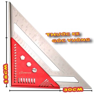 Thước Ke Góc Vuông 18cm, 30cm Nhôm Duratool - Thước Tam Giác