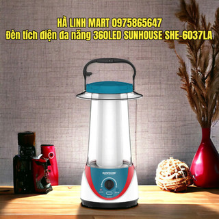 Đèn tích điện đa năng 360LED SUNHOUSE SHE-6037LA xanh, Không phát ra tia tử ngoại, bảo hành 12 tháng
