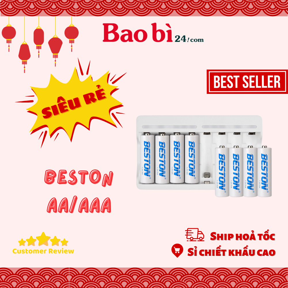 Pin sạc BESTON AA AAA, Sạc pin chính hãng BESTON, BẢO HÀNH 1 NĂM | Mic