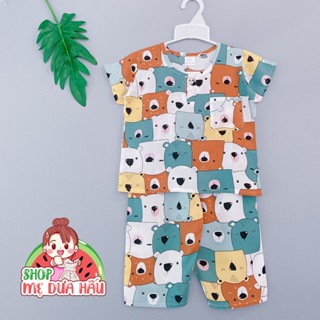 Bộ lanh bé trai, đồ bộ tole lanh trẻ em tay ngắn quần dài 8-32kg shop mẹ dưa hấu