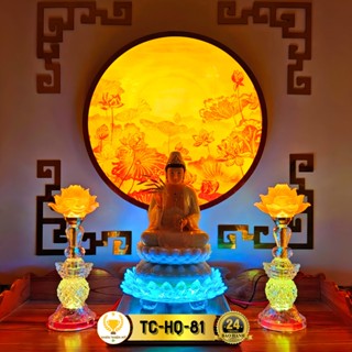 Đèn Hào Quang Phật Quan Âm In Tranh Trúc Chỉ CHÂN THIỆN MỸ, Treo Tường Trang Trí Phòng Thờ, Bàn Thờ Gia Tiên CTC-HQ-09