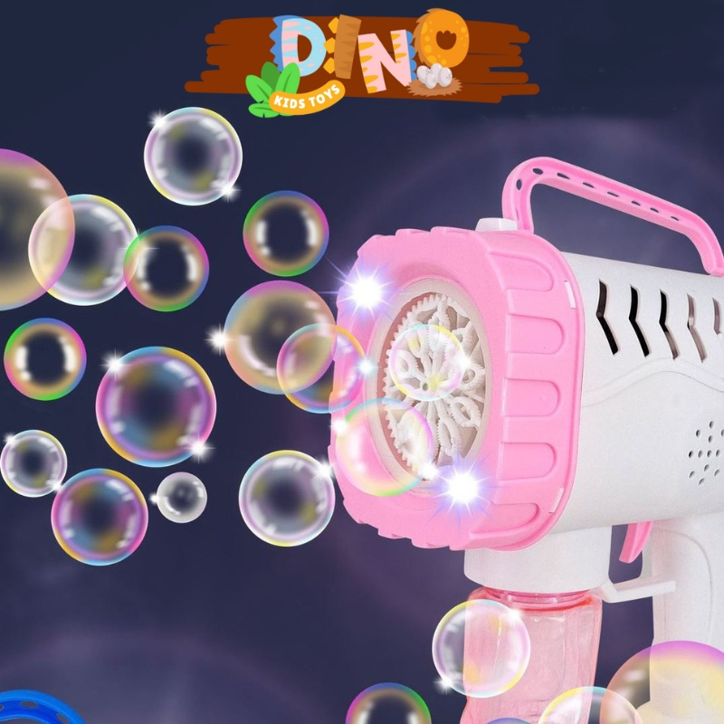 Súng bắn bong bóng xà phòng DinoKids, nhiều mẫu, siêu mạnh, tặng kèm pin, máy thổi bong bóng D18