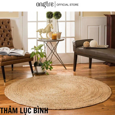 Thảm Cói, Lục Bình Tròn ONGTRE, Thảm Trải Sàn Decor, Trang Trí Nhà Cửa, Size 60–180cm, Nhận Đặt Theo Kích Thước