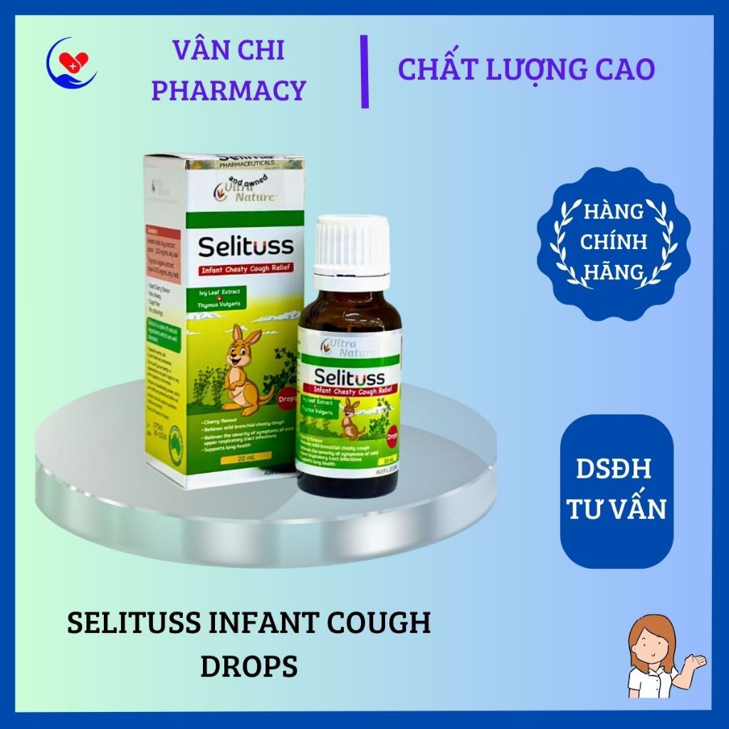 SELITUSS INFANT COUGH DROPS- Hỗ trợ giảm ho, giảm đờm, giảm đau rát họng....20ml