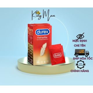 (Mua 3 tặng 1) Bao cao su Durex Fetherlite siêu mỏng size 52.5mm 12 bao hộp
