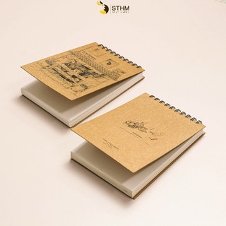 [STHM stationery] - Bí sketchbook - Vẽ marker, vẽ chì, vẽ artline - kem 190gsm - Bìa bồi carton