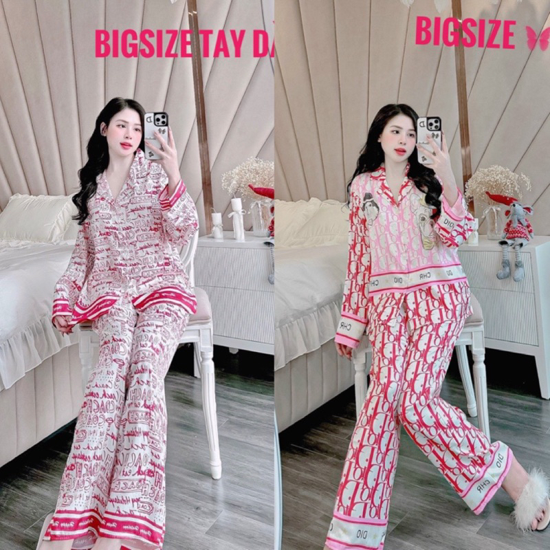 đồ bộ mặc nhà pizama tay dài-size 50kg đến 75kg