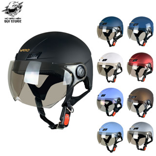 Mũ bảo hiểm 1/2 có kính VARO tem A30 cao cấp - Kính chống tia UV, Chính hãng VARO