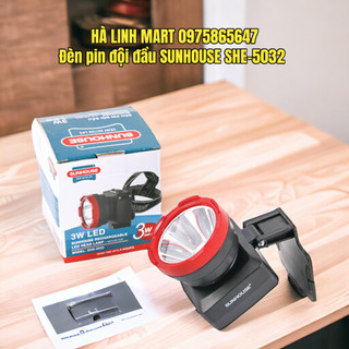 Đèn pin đội đầu SUNHOUSE SHE-5032 cỡ trung - Thời gian chiếu sáng lên tới 4 giờ, giá rẻ, bảo hành 12 tháng