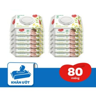 Thùng 12 gói Khăn ướt Huggies không mùi loại 80 tờ / gói