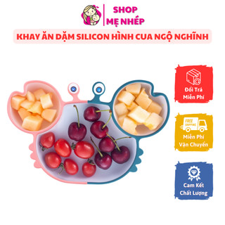 Khay ăn dặm cho bé khay ăn dặm silicon hình cua ngộ nghĩnh cho bé