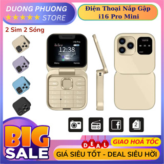 Điện Thoại Mini Nắp Gập SERVO i16 Pro - 2 Sim 2 Sóng, Nghe Gọi, Quay Phim Chụp Ảnh, Màn Hình Led Thông Báo, BH 12 Tháng