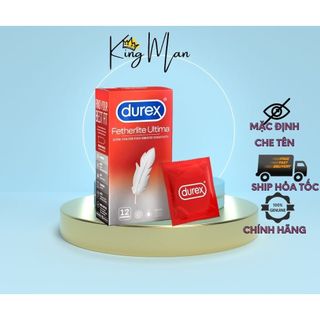 (Mua 3 tặng 1) Bao cao su Durex Fetherlite Ultima siêu mỏng size 52mm 12 bao hộp