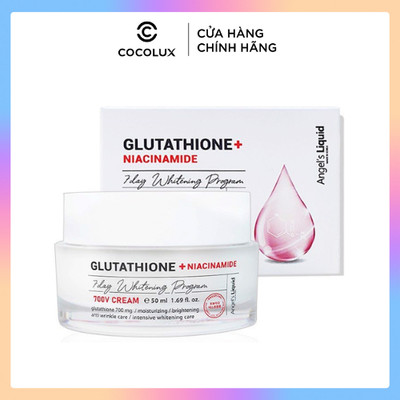 Kem Dưỡng Angel's Liquid Glutathione + Niacinamide 7 Day Whitening Program 700V Cream Dưỡng Sáng Da, Mờ Thâm Nám 50ml