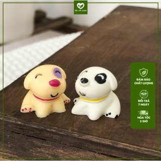 Phụ Kiên Tiểu Cảnh Cún Con, Chó con size nhỏ Trang Trí Tiểu Cảnh Terrarium, Sen đá