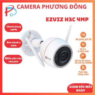 Camera wifi ezviz h3c 4mp 3k - h3c 3m, có màu ban đêm, đèn cảnh báo - hàng chính hãng