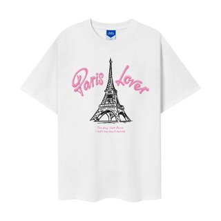 Áo thun unisex Paris Lover màu trắng hồng - Charm tee Onism