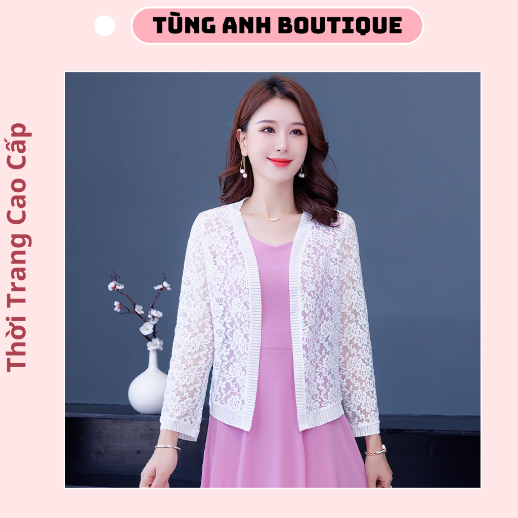 Áo khoác ren hoa Áo khoác ren nữ mặc ngoài váy siêu xinh