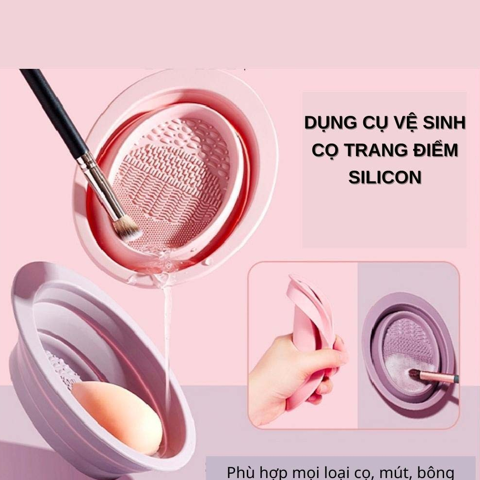 Dụng cụ vệ sinh cọ trang điểm silicone PH