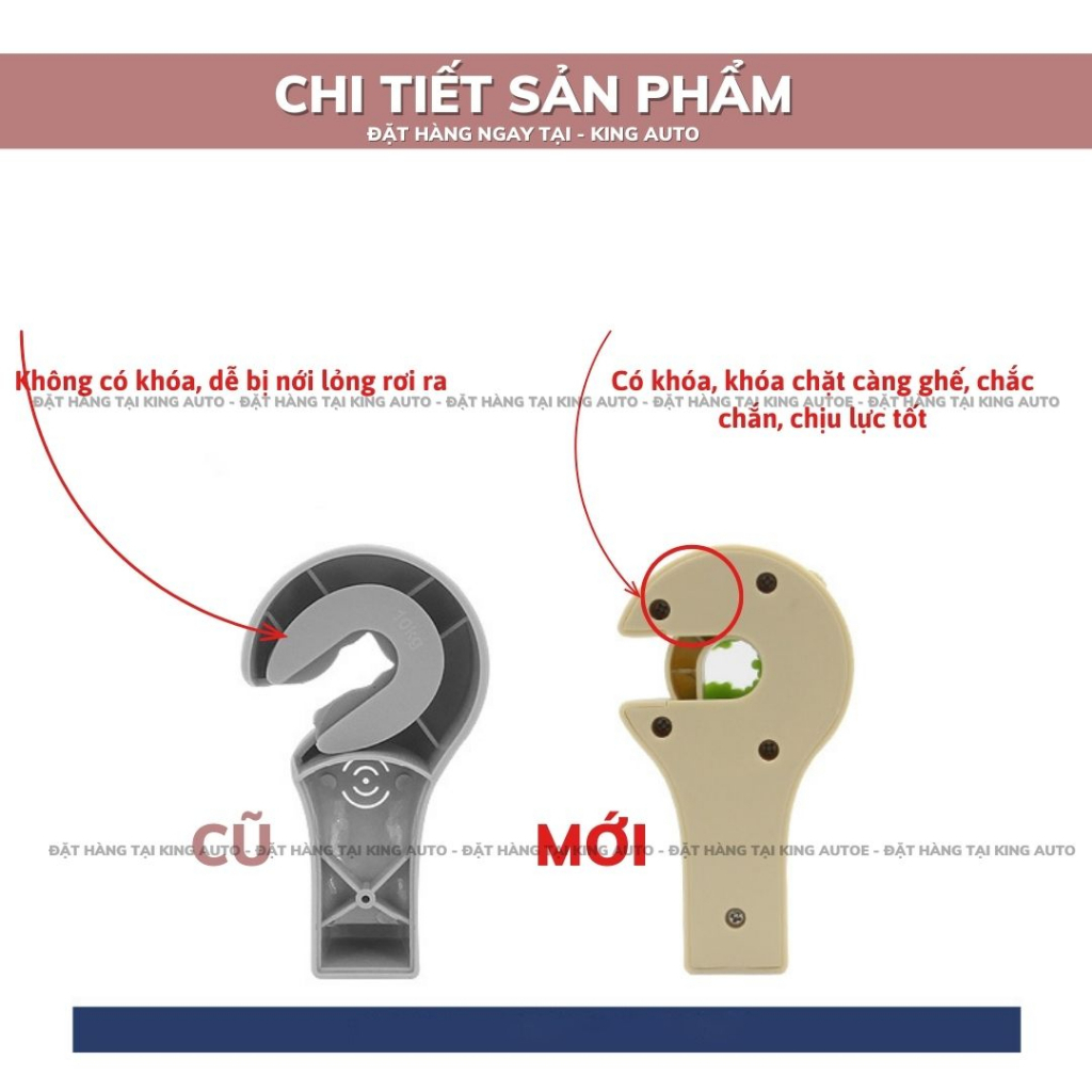 1 Cặp Móc treo đồ trên ô tô gài trước sau ghế tiện lợi thiết kế chắc chắn cao cấp | BigBuy360 - bigbuy360.vn