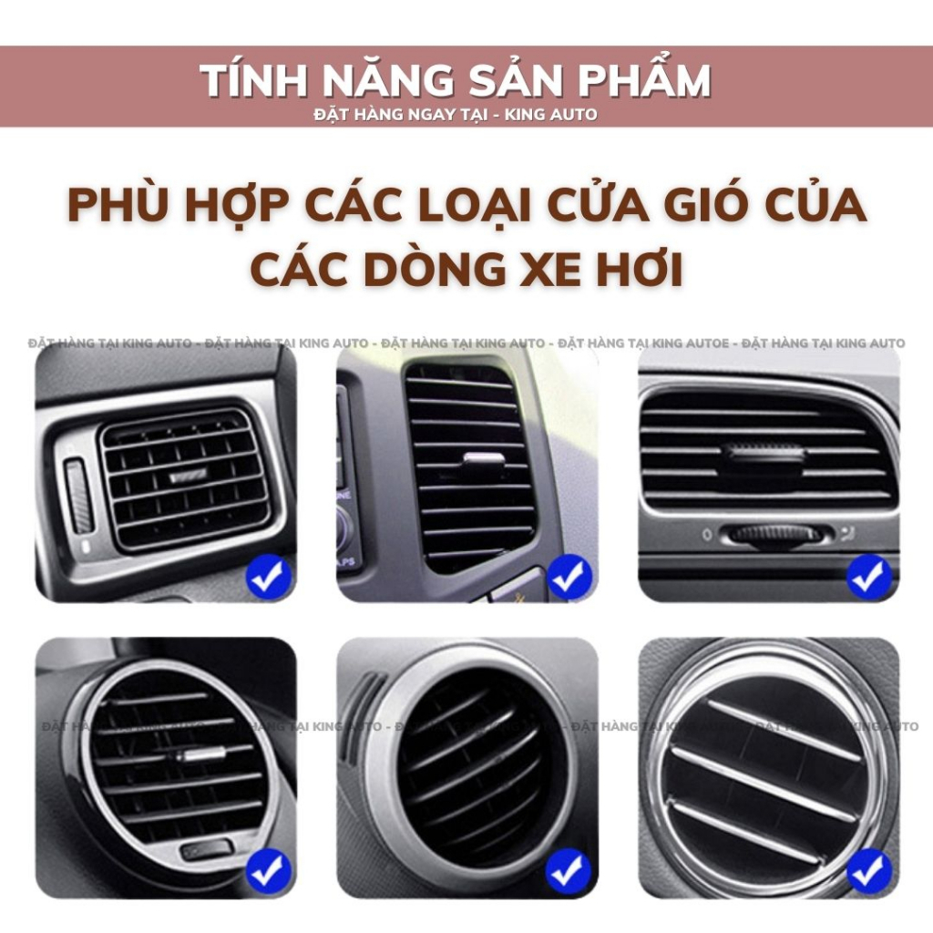 Giá đỡ điện thoại trên ô tô kẹp khe cửa gió điều hòa xoay 360 độ cao cấp | BigBuy360 - bigbuy360.vn