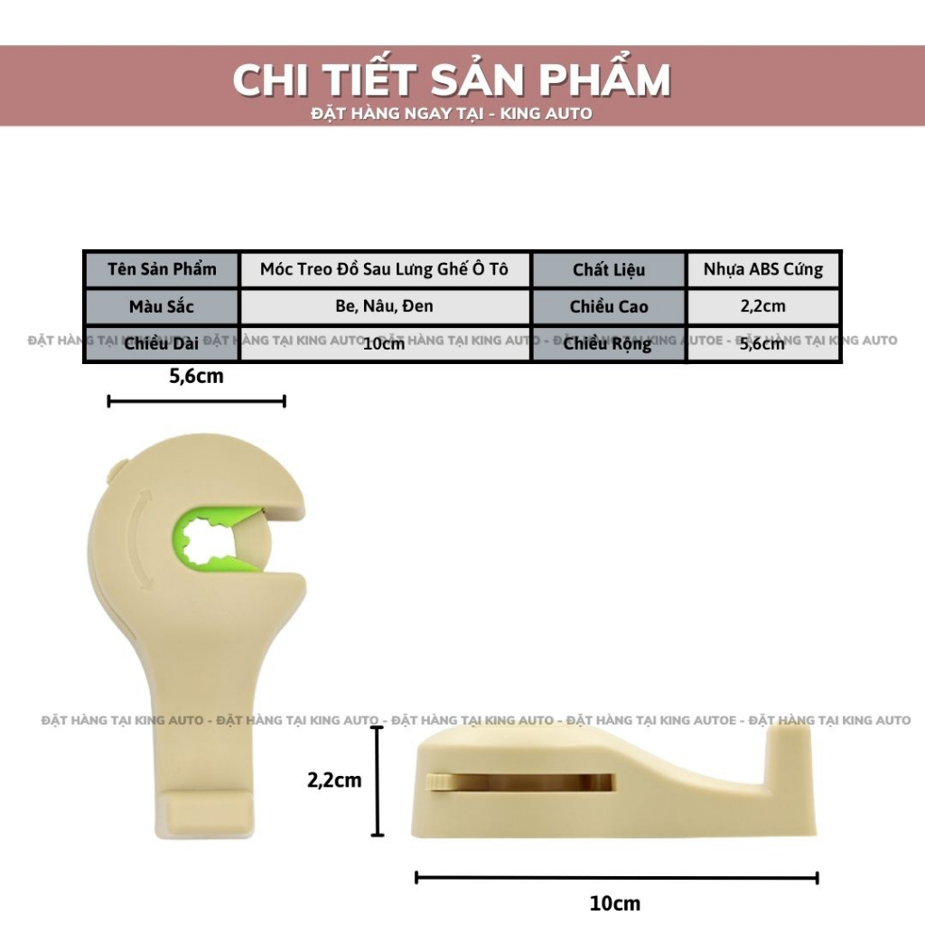 1 Cặp Móc treo đồ trên ô tô gài trước sau ghế tiện lợi thiết kế chắc chắn cao cấp | BigBuy360 - bigbuy360.vn