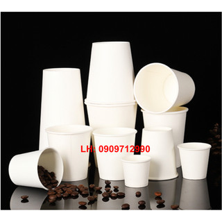 Set 50 ly giấy màu trắng 120ml kèm nắp hoặc không nắp