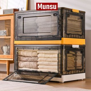 Hộp nhựa đựng quần áo gấp gọn, thùng nhựa gấp gọn kích thước lớn, hộp đựng đồ đa năng cửa mở 4 phía q040