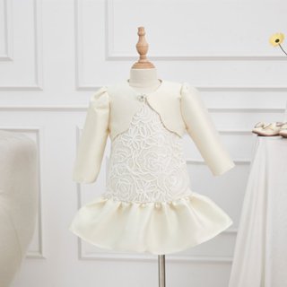 Váy công chúa bé gái ILABY phối ren 3D kèm áo khoác ngoài chất liệu tafta mềm cao cấp cho bé 10-34kg [2090]