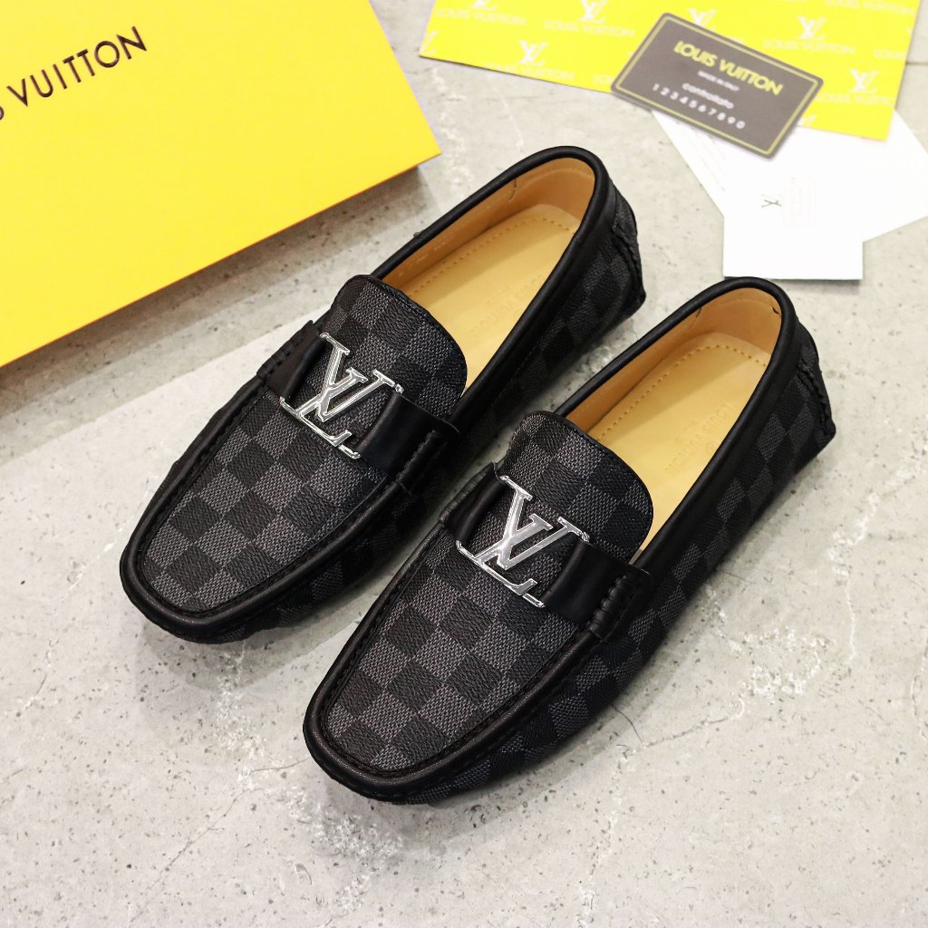 Giày Lười Nam Mocca LV Da Mềm Hàng Hiệu Chính Hãng Cao Cấp QC09 Chất Liệu Da Bò Ý Nhập Khẩu Phiên Bản Giới Hạn
