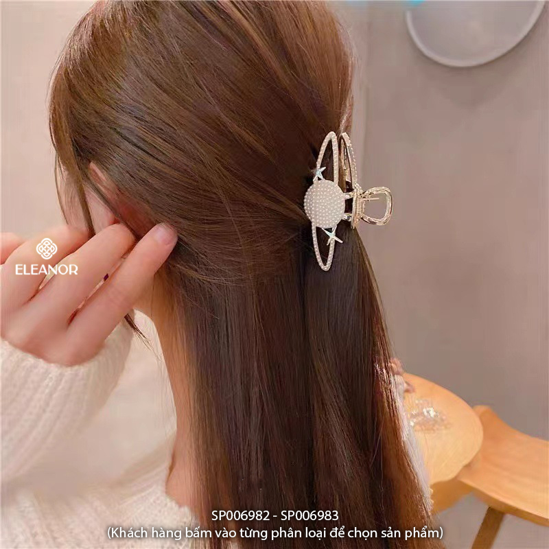 Kẹp tóc nữ càng cua Eleanor Accessories thiết kế sao chổi đính đá ngọc trai nhân tạo phụ kiện tóc 6982